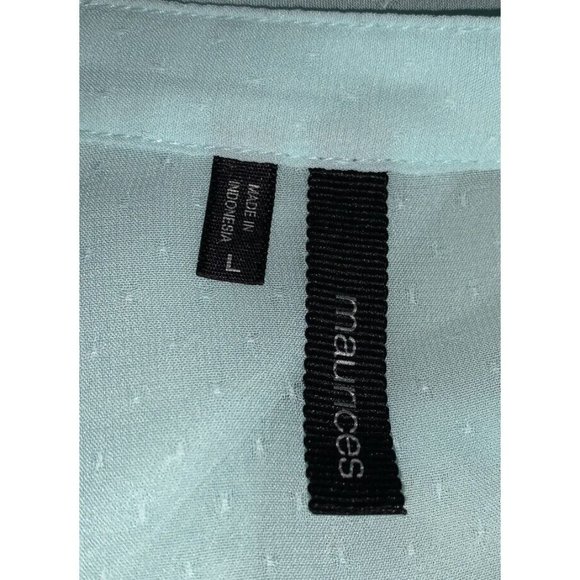 Maurices Sz LARGE Light Green Shirt Tunic Swiss Dot Semi Sheer Popover EUC - Picture 9 of 11